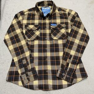 Dixxon Flannel Women's Medium Brown Plaid Soft Snap Warfighter‎ Grunt Style